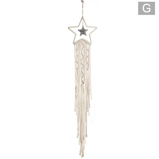 Macrame Dream Catcher Boho Wall Hangings, Star, Moon (8 Styles)