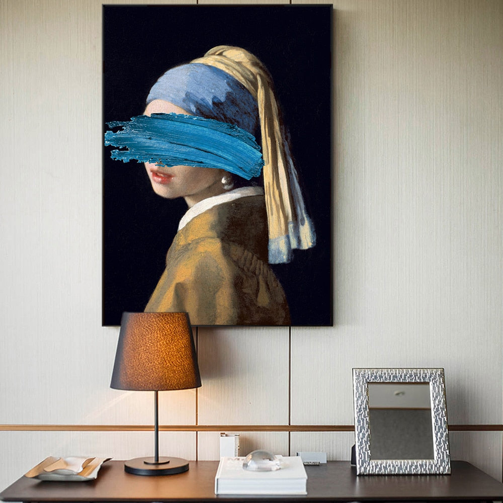 Pop Art Canvas (Johannes Vermeer-The Girl With A Pearl Earring )