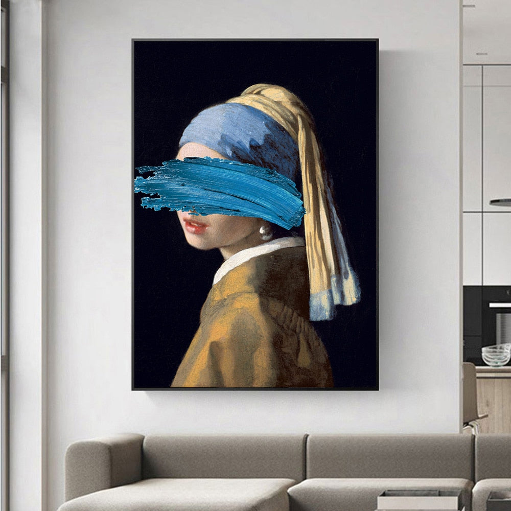 Pop Art Canvas (Johannes Vermeer-The Girl With A Pearl Earring )