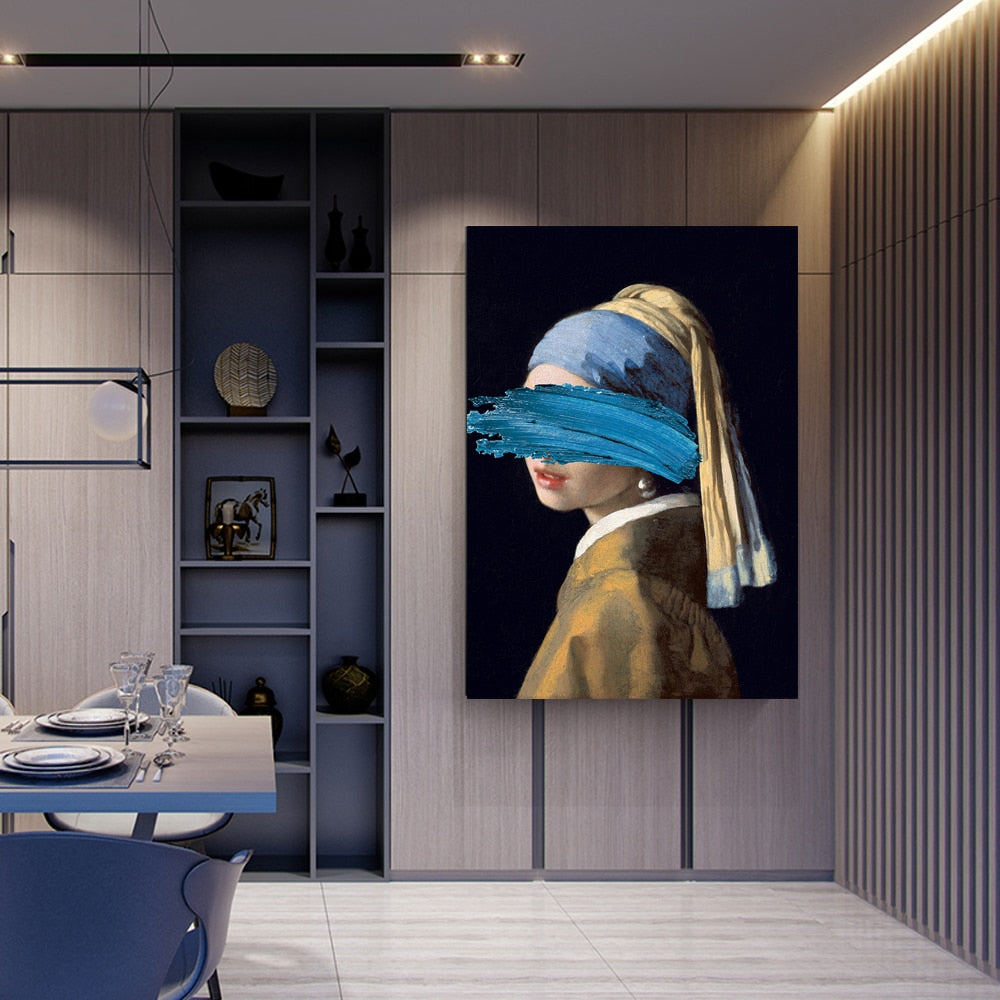 Pop Art Canvas (Johannes Vermeer-The Girl With A Pearl Earring )
