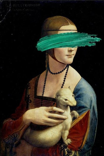 Pop Art Canvas (Leonardo Da Vinci-The Lady With An Ermine)