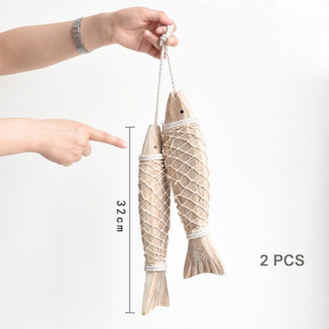 Scandinavian Vintage Wooden Hanging Fish