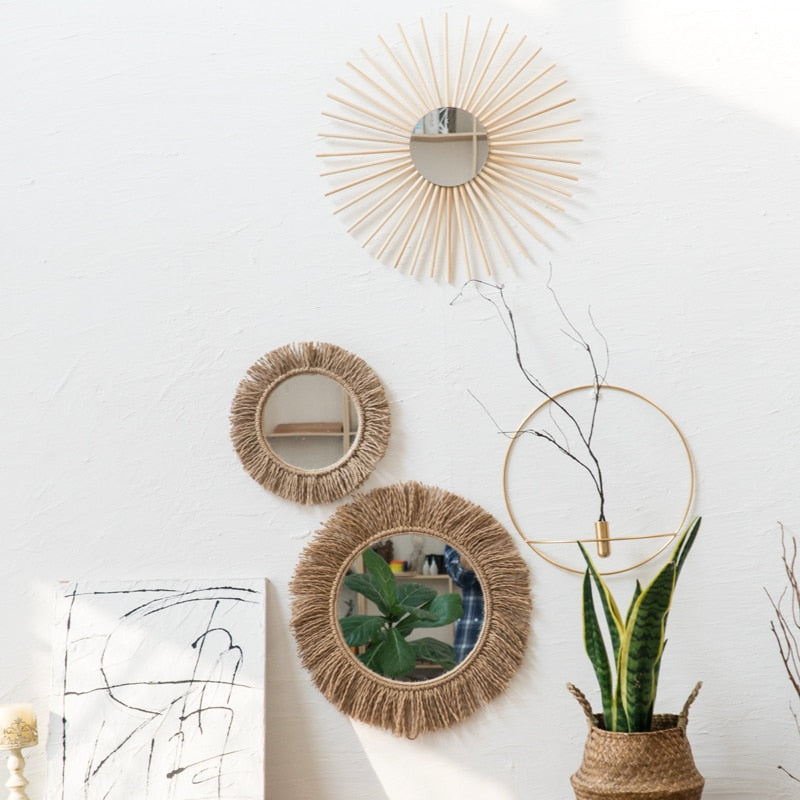 Boho Woven Rope Mirror
