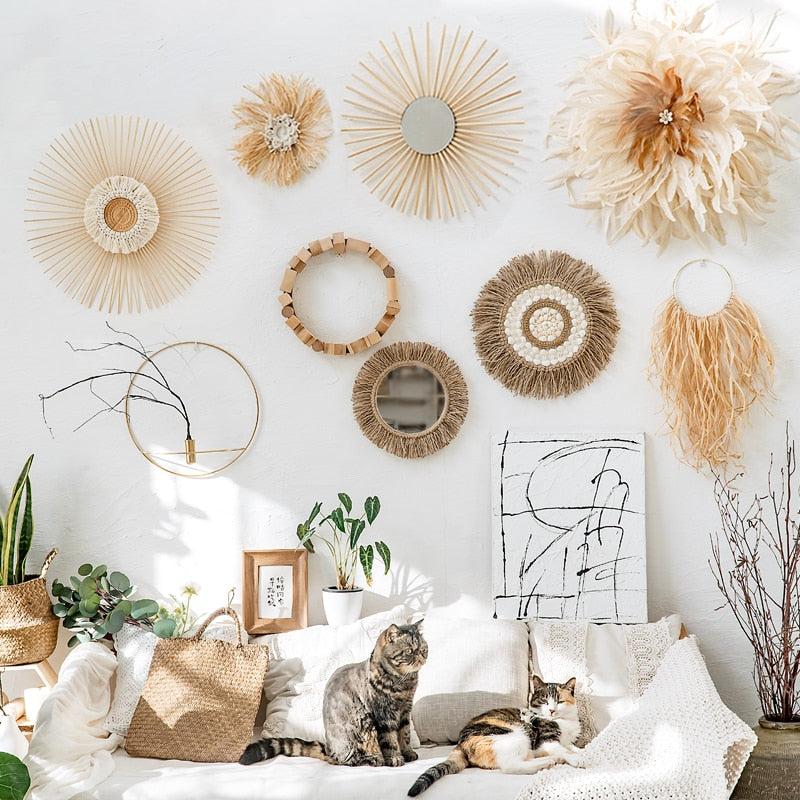 Boho Woven Rope Mirror