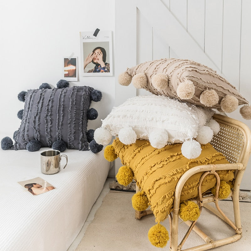 Pompom Tassel Pillow Covers