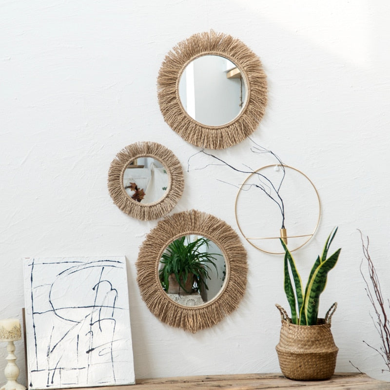 Boho Woven Rope Mirror
