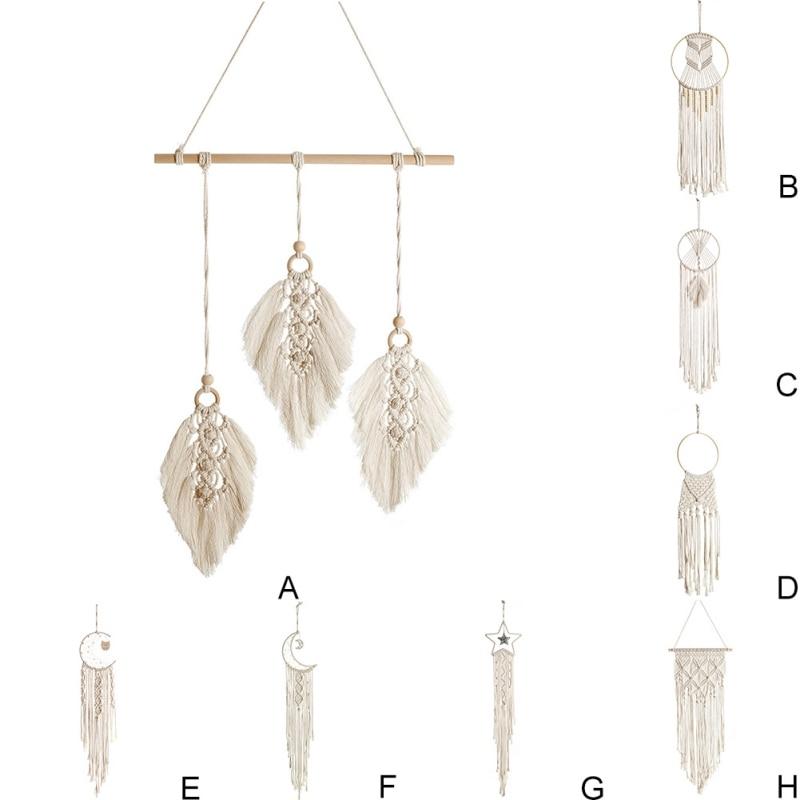 Macrame Dream Catcher Boho Wall Hangings, Star, Moon (8 Styles)