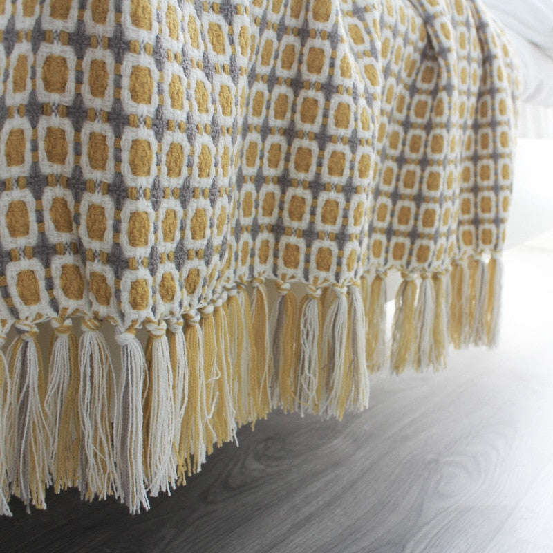 Knitted Nordic Throw Blanket