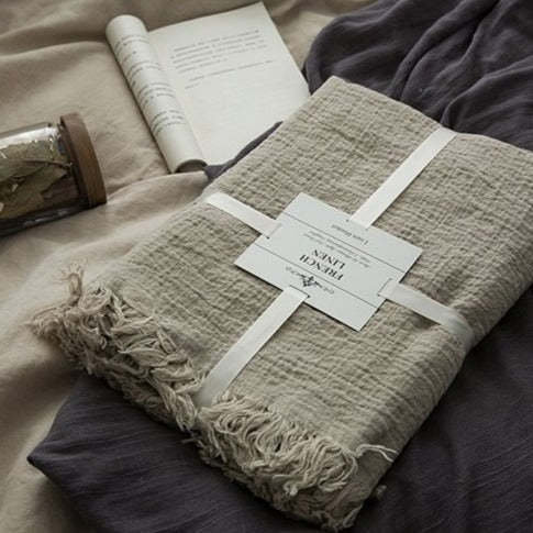 French Linen Throw Blanket