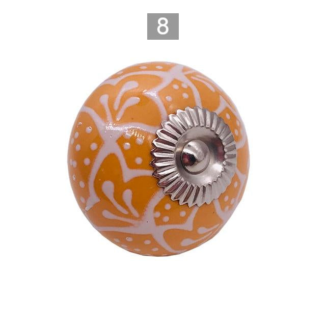 Set of 6 Ceramic Shabby Chic Decorative Hand-painted Knobs