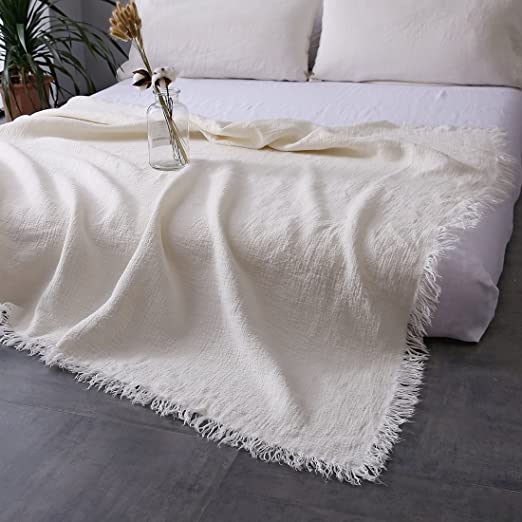 French Linen Throw Blanket