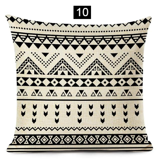 Boho Chic Geometric Black and White Pillow Covers