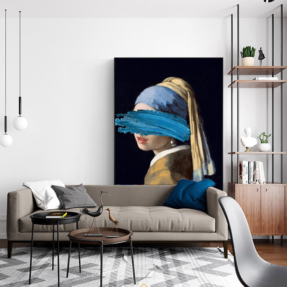 Pop Art Canvas (Johannes Vermeer-The Girl With A Pearl Earring )
