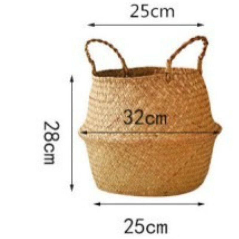 Woven Seagrass Basket With Handmade Tassels