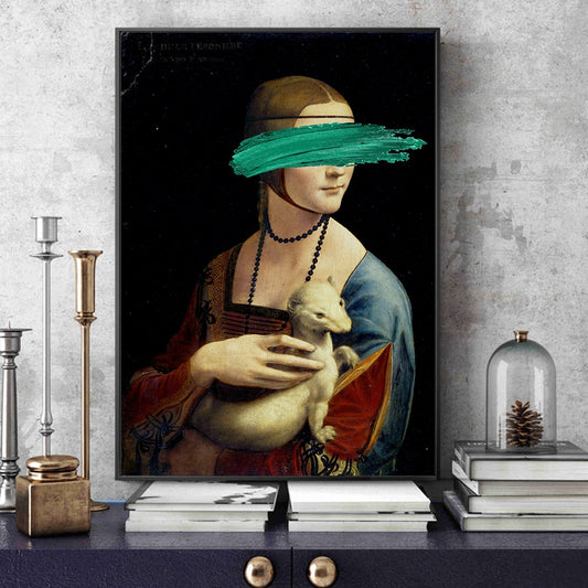 Pop Art Canvas (Leonardo Da Vinci-The Lady With An Ermine)