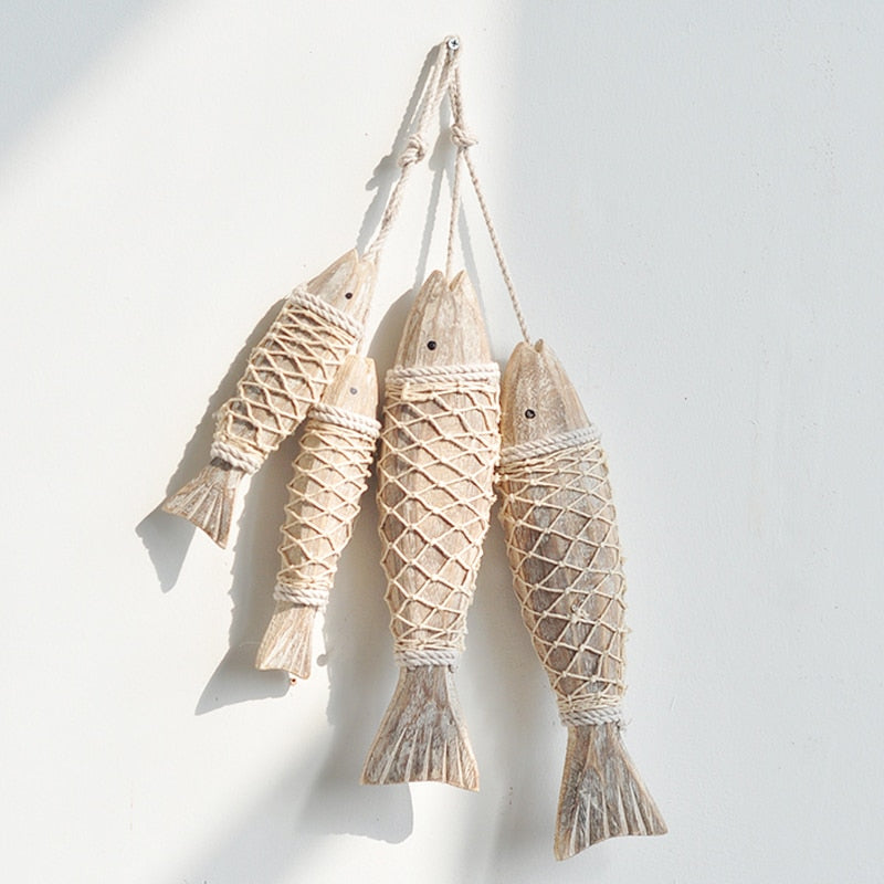 Scandinavian Vintage Wooden Hanging Fish