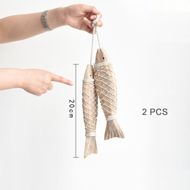 Scandinavian Vintage Wooden Hanging Fish