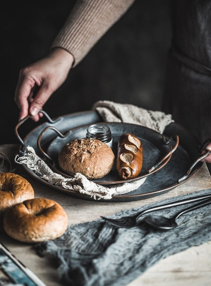 Handcrafted Vintage-Style European Decorative Tray