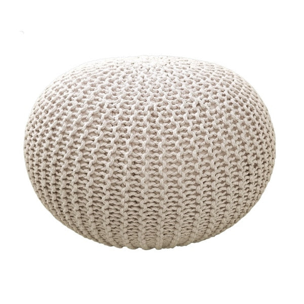 Handmade Modern Knitted Ottoman Pouf