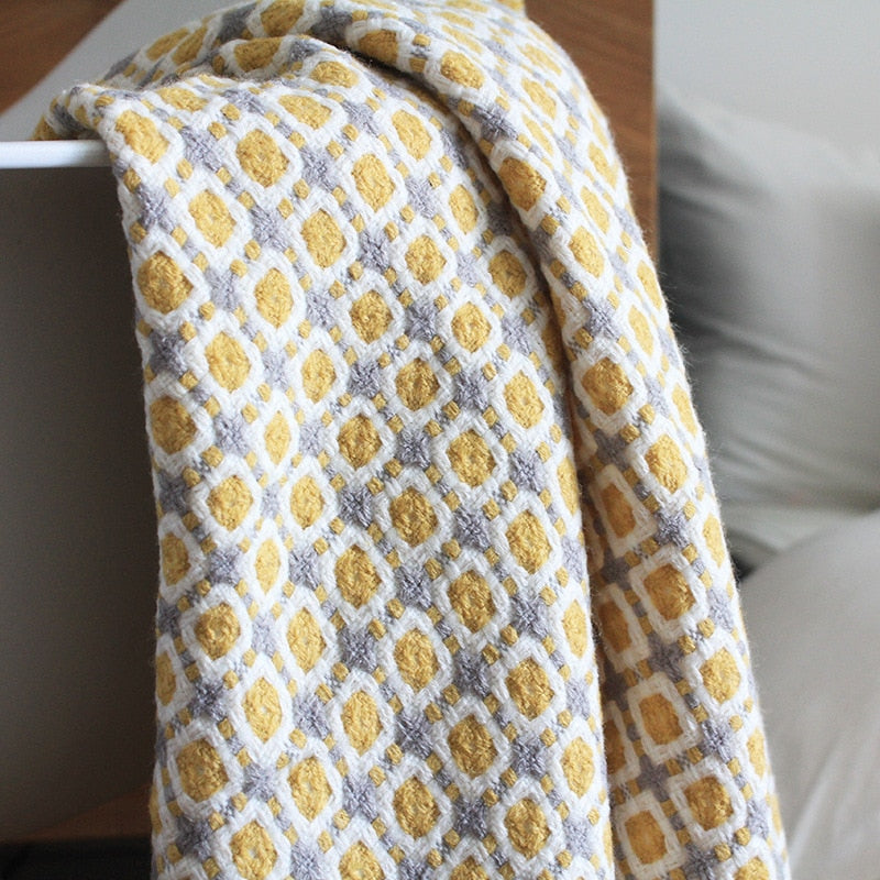 Knitted Nordic Throw Blanket
