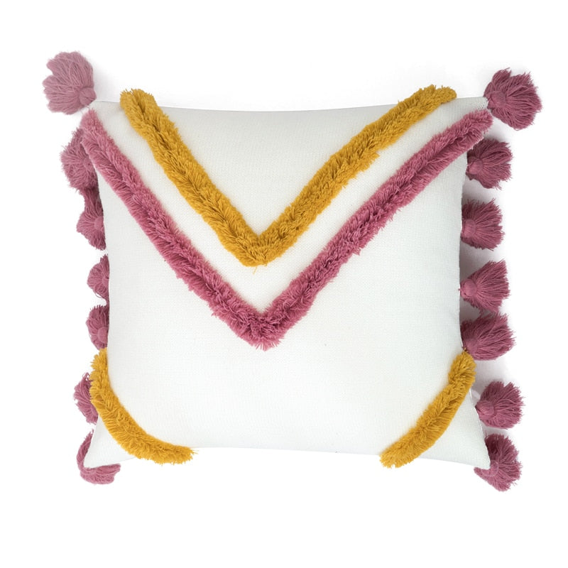 Boho Style Tassel Pillow Cover