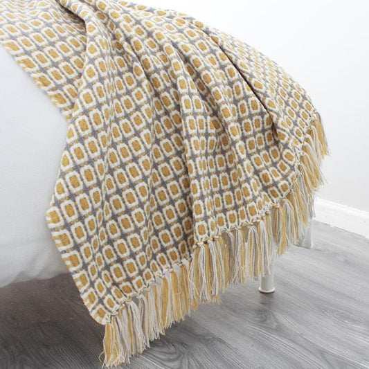Knitted Nordic Throw Blanket