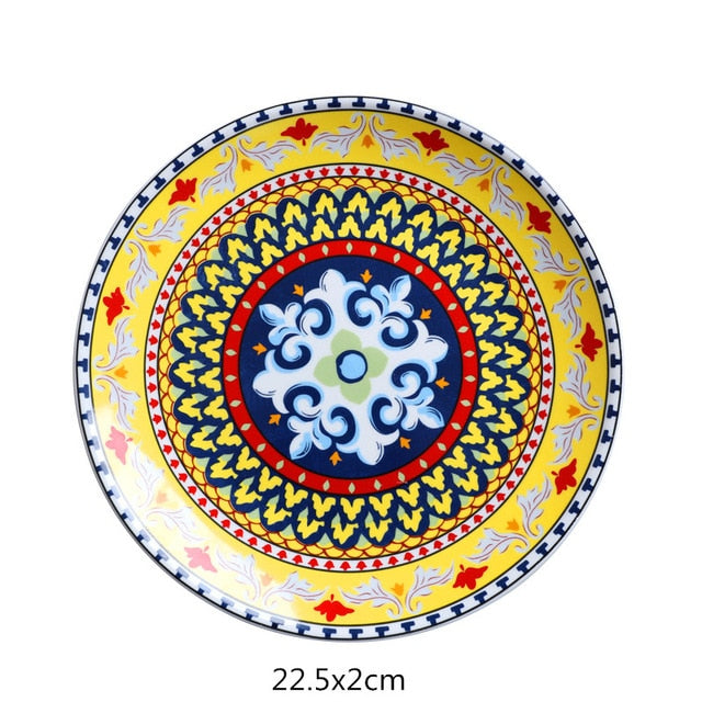 Hand Painted Boho Ceramic Tableware