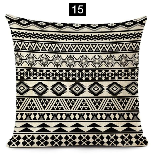 Boho Chic Geometric Black and White Pillow Covers