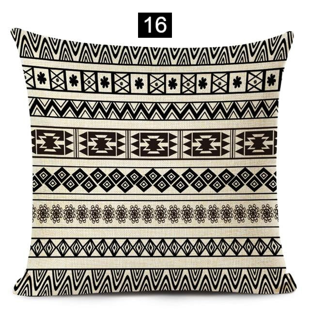 Boho Chic Geometric Black and White Pillow Covers