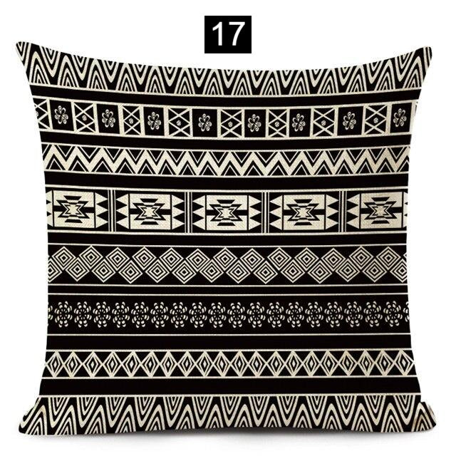Boho Chic Geometric Black and White Pillow Covers