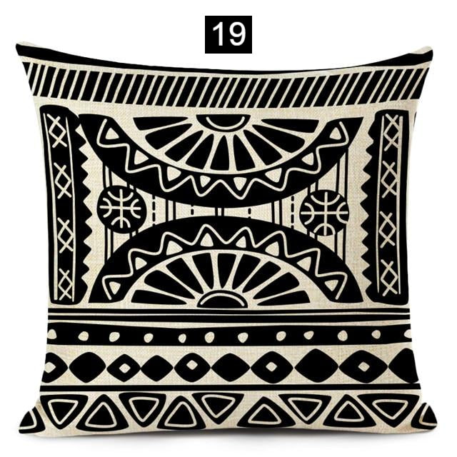 Boho Chic Geometric Black and White Pillow Covers