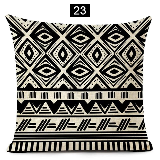 Boho Chic Geometric Black and White Pillow Covers