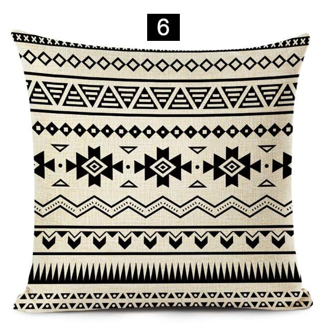 Boho Chic Geometric Black and White Pillow Covers