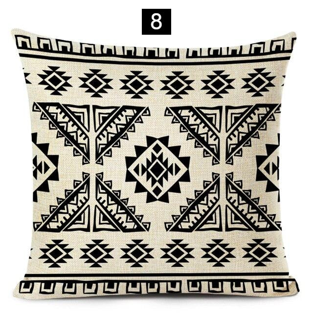 Boho Chic Geometric Black and White Pillow Covers