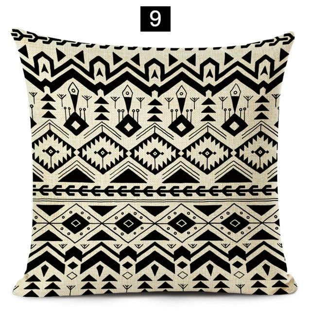 Boho Chic Geometric Black and White Pillow Covers